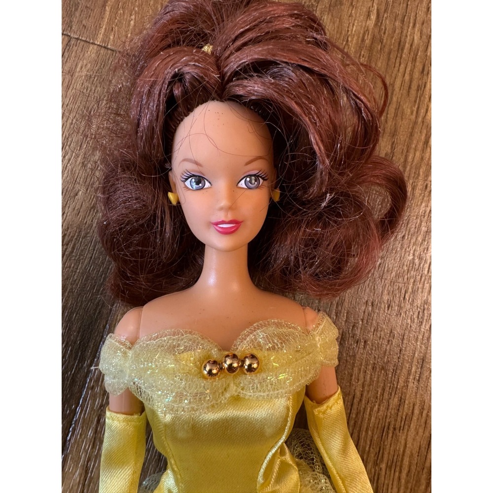 Vtg Disney Store Princess Belle Beauty Beast Classic Doll Yellow Dress Retired